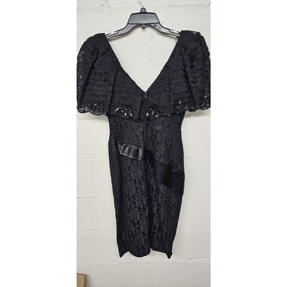 Vintage Cache Sequin Midi Prom Cocktail Dress Siz… - image 5